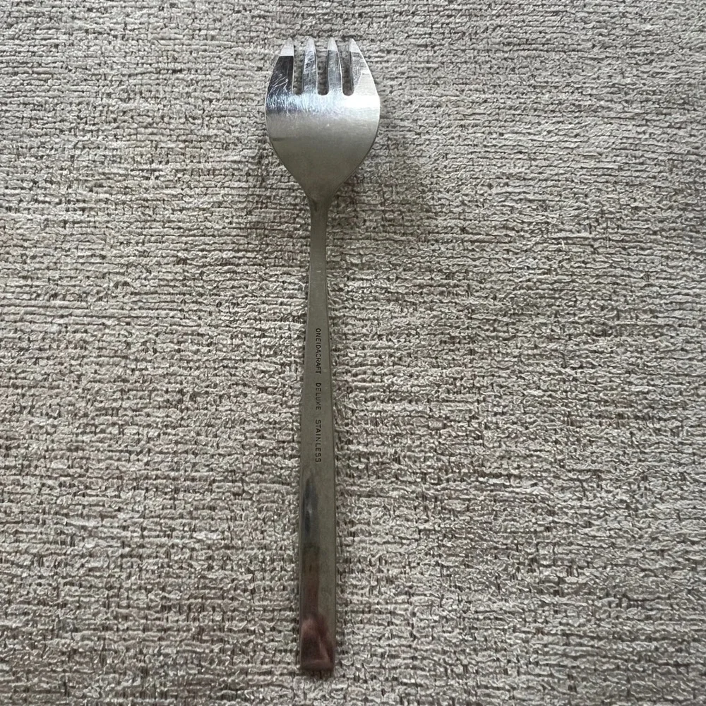 Oneidacraft‎ Deluxe Stainless Lasting Rose Salad Fork Mid Century Modern Floral